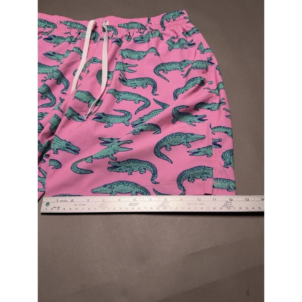 Chubbies Swim Shorts Men's XL Pink Glades Alligator Print Lined Trunks 7